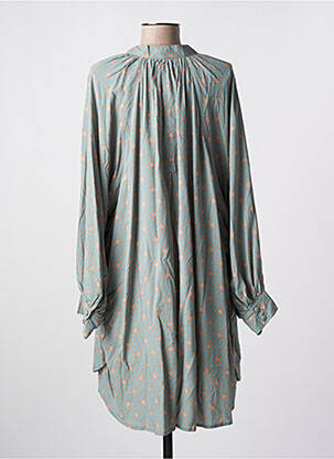 Rochie scurtă croială fluidă mâneci lungi verde GENESIS femeie