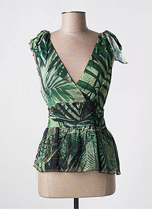 Top croială cambrată fără mâneci verde GUESS femeie