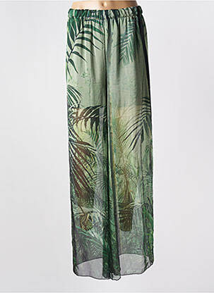 Pantalon larg țesătură crep mărime normală verde GUESS femeie