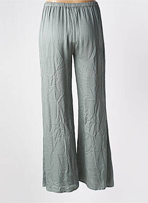 Pantalon evazat talie elastică mărime normală verde GENESIS femeie