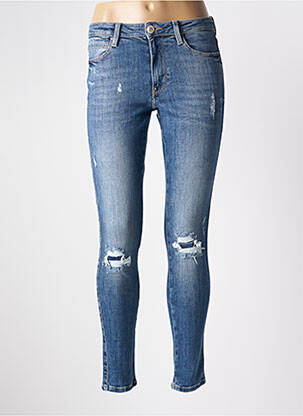 Blugi skinny efect uzat decolorat talie înaltă albastru GUESS femeie