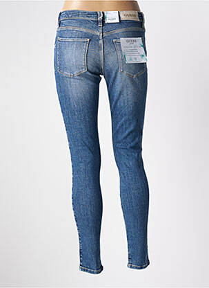 Blugi skinny efect uzat decolorat talie înaltă albastru GUESS femeie