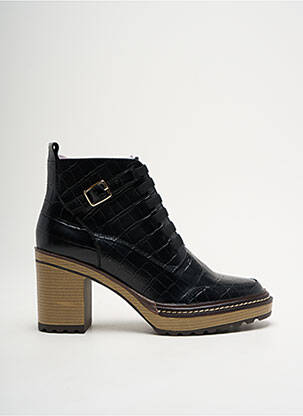 Botine/ghete țesătură satinată toc de 4 la 6 cm negru EMILIE KARSTON femeie