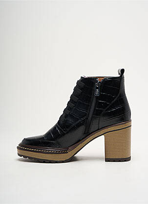 Botine/ghete țesătură satinată toc de 4 la 6 cm negru EMILIE KARSTON femeie
