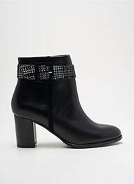 Botine/ghete țesătură satinată toc de 4 la 6 cm negru EMILIE KARSTON femeie