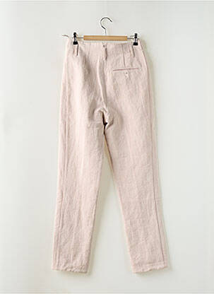 Pantalon chino închidere cu fermoar sub clapetă cu cârlig talie înaltă roz FORTE-FORTE femeie