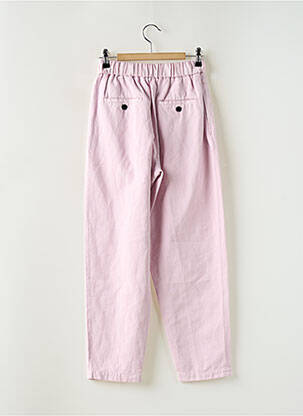Pantalon drept țesătură poplin talie înaltă roz POMANDERE femeie