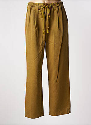 Pantalon drept țesătură poplin mărime normală verde FORTE-FORTE femeie