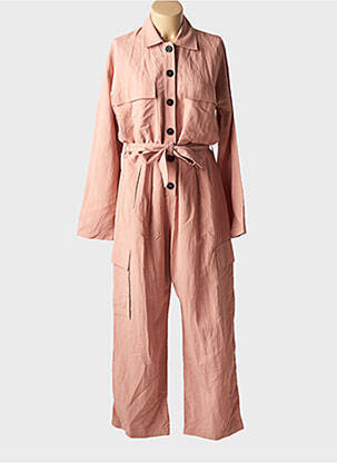 Salopetă-pantalon țesătură crep mâneci lungi roz ROBERTO COLLINA femeie