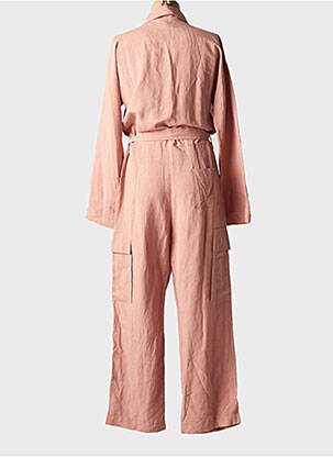 Salopetă-pantalon țesătură crep mâneci lungi roz ROBERTO COLLINA femeie
