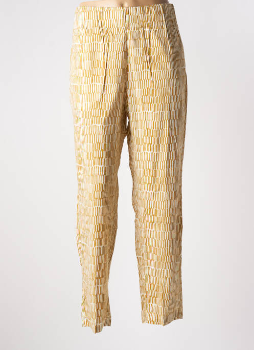 Pantalon drept țesătură poplin talie înaltă bej DIEGA femme