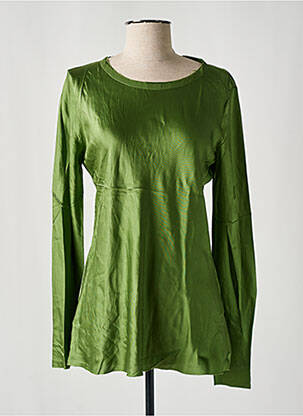 Bluză guler rotund mâneci lungi verde SHIRT C-ZERO femeie