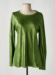 Bluză guler rotund mâneci lungi verde SHIRT C-ZERO femeie