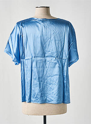 Bluză guler rotund mâneci scurte albastru SHIRT C-ZERO femeie