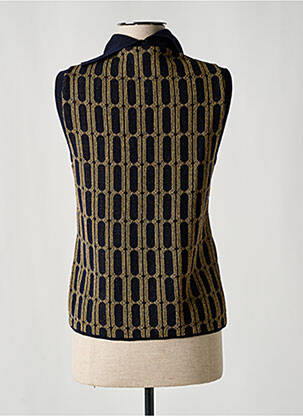 Pulover cu guler înalt croială cambrată fără mâneci albastru SIYU femeie