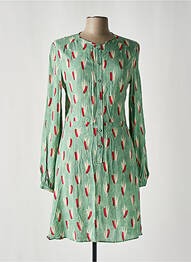 Rochie midi imprimeu fantezie mâneci lungi verde KRISTINA TI femme