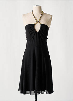 Rochie midi țesătură crep bretele subțiri negru MORGAN femeie