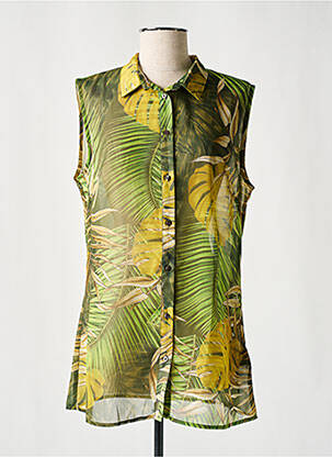 Cămașă țesătură crep fără mâneci verde GUESS femeie