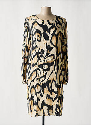 Rochie midi croială fluidă mâneci lungi bej GEISHA femeie