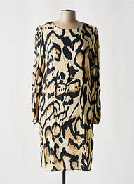 Rochie midi croială fluidă mâneci lungi bej GEISHA femeie