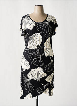 Rochie midi imprimeu fantezie mâneci scurte negru GEISHA femeie