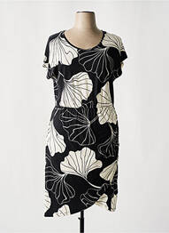 Rochie midi imprimeu fantezie mâneci scurte negru GEISHA femeie