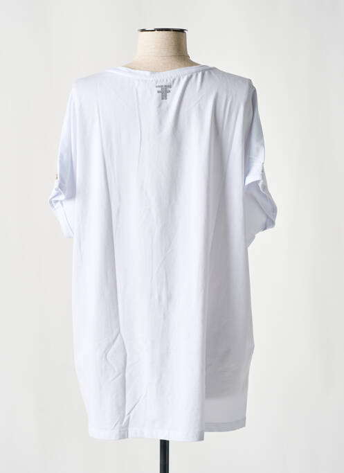 Tricou guler în v mâneci scurte alb FRACOMINA femme