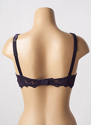 Sutien efect material satinat sutien cupe întregi cu decolteu înalt violet închis MY CHOICE femeie