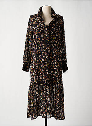 Rochie midi imprimeu fantezie mâneci lungi negru MOLLY BRACKEN femeie