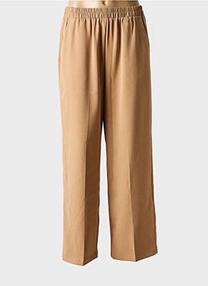 Pantalon larg buzunare talie înaltă maro GRACE & MILA femeie