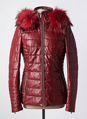 Geacă din piele roșu ROSE GARDEN femeie