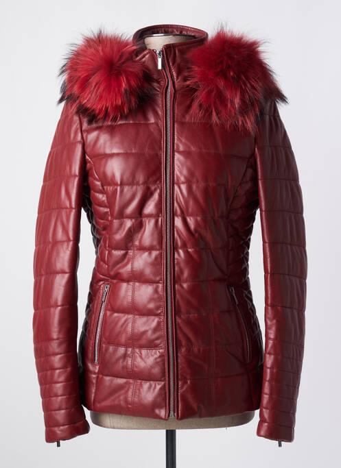 Geacă din piele roșu ROSE GARDEN femeie