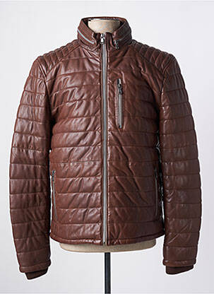 Geacă din piele maro DAYTONA bărbat