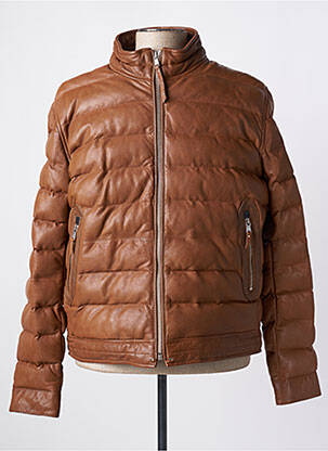 Geacă din piele maro DAYTONA bărbat