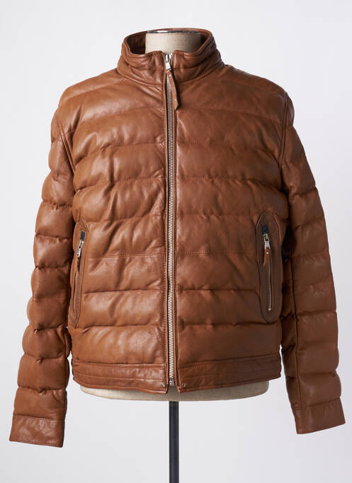 Geacă din piele maro DAYTONA bărbat