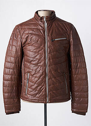 Geacă din piele maro DAYTONA bărbat