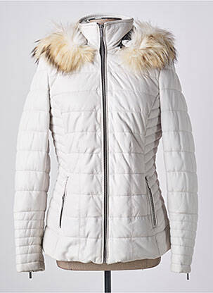 Geacă din piele alb ROSE GARDEN femeie