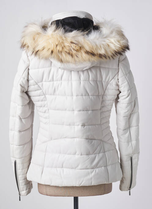 Geacă din piele alb ROSE GARDEN femeie