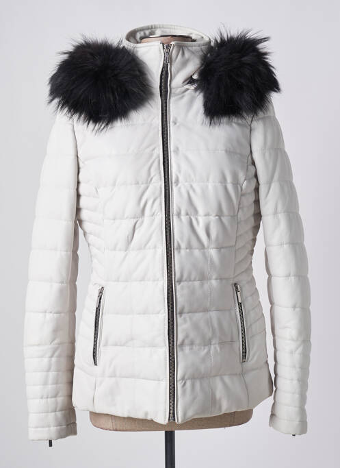 Geacă din piele alb ROSE GARDEN femeie