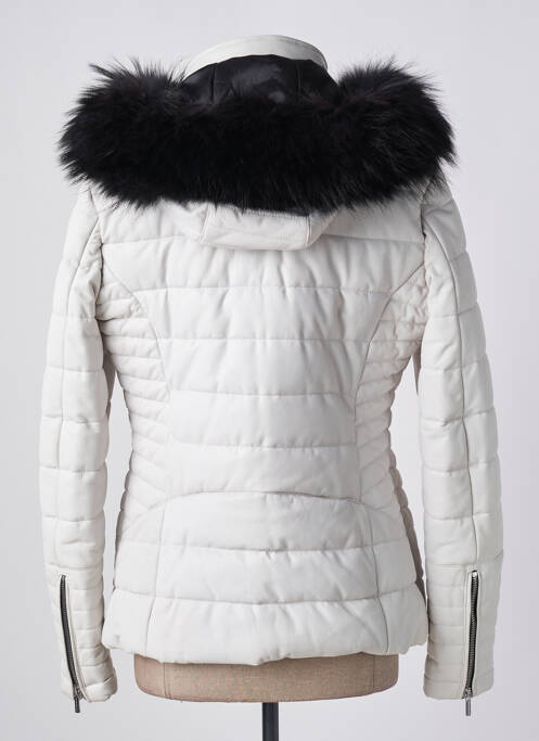 Geacă din piele alb ROSE GARDEN femeie