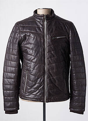 Geacă din piele maro DAYTONA bărbat