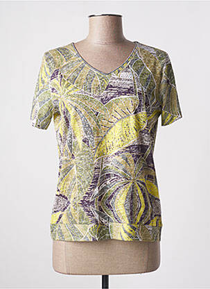 Tricou guler în v mâneci scurte verde DIANE LAURY femeie