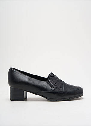 Mocasini material neted toc de 4 la 6 cm negru ARTIKA SOFT femeie
