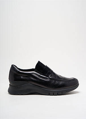 Mocasini țesătură satinată toc de 4 la 6 cm negru PIESANTO femeie