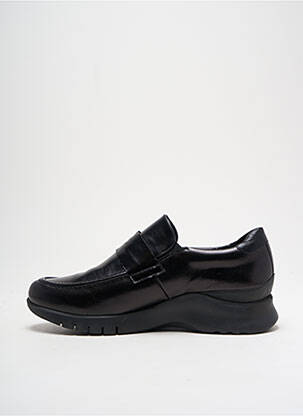 Mocasini țesătură satinată toc de 4 la 6 cm negru PIESANTO femeie