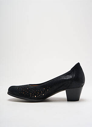 Pantofi cu toc nubuc toc de 4 la 6 cm negru PIESANTO femeie