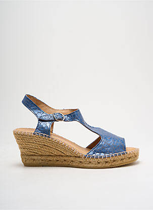 Espadrile țesătură satinată toc de 4 la 6 cm albastru JOSE TOLEDO femeie