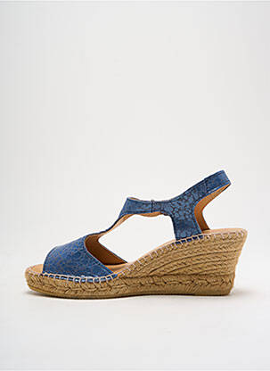 Espadrile țesătură satinată toc de 4 la 6 cm albastru JOSE TOLEDO femeie