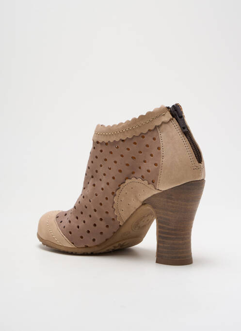 Botine/Ghete maro GOLD BUTTON femeie