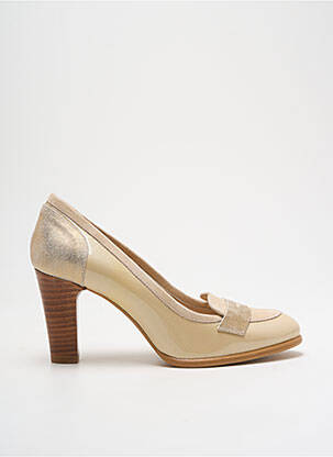 Pantofi cu toc material neted toc de 4 la 6 cm bej GADEA femeie